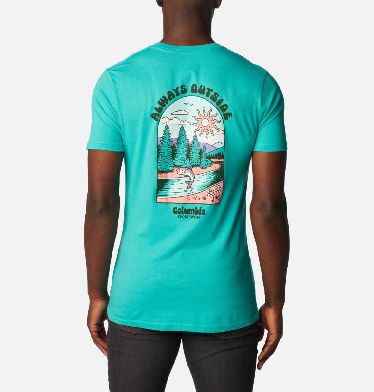 Men's Steelhead Graphic T-Shirt, Color: Bright Aqua, image 1