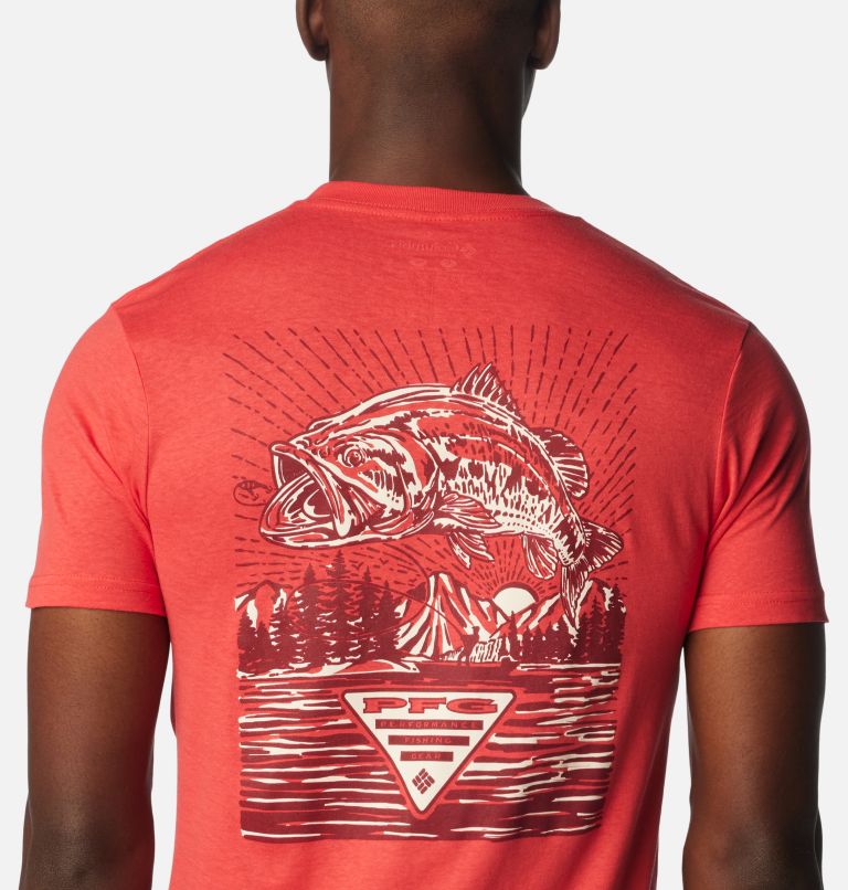 Thumbnail: Men's PFG Hook Graphic T-Shirt, Color: Sunset Red, image 5