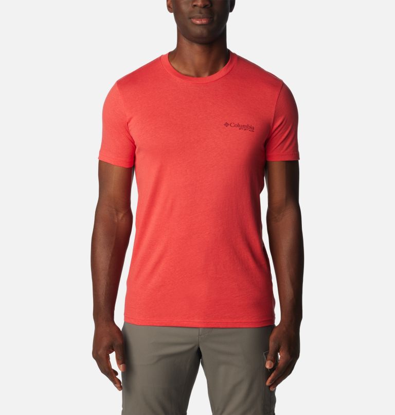 Thumbnail: Men's PFG Hook Graphic T-Shirt, Color: Sunset Red, image 2