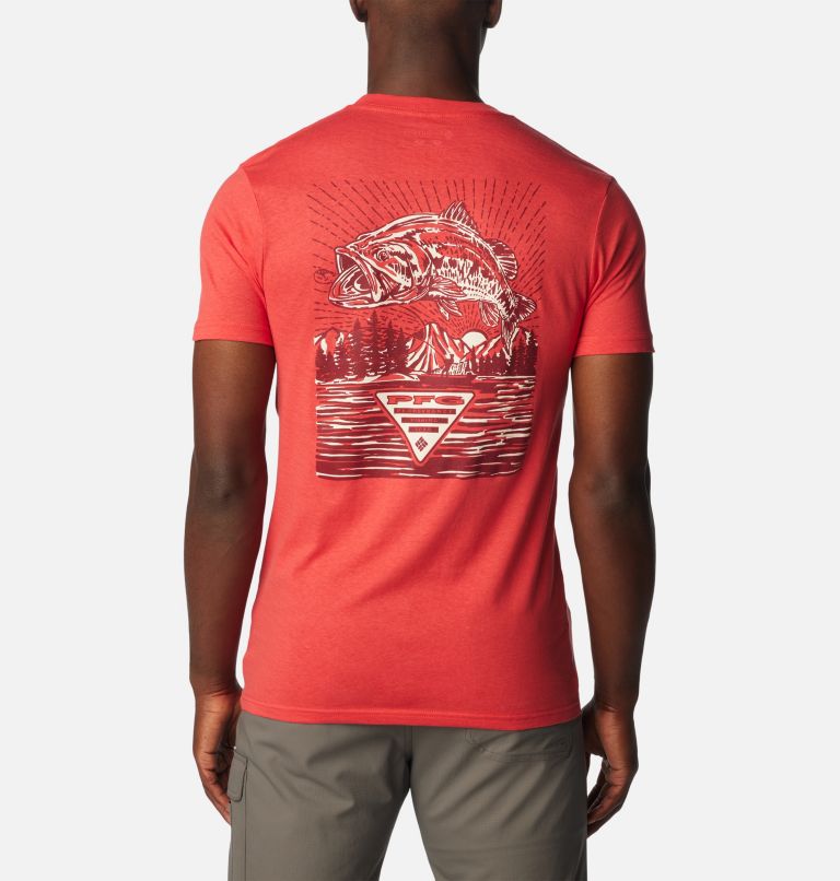 Thumbnail: Men's PFG Hook Graphic T-Shirt, Color: Sunset Red, image 1