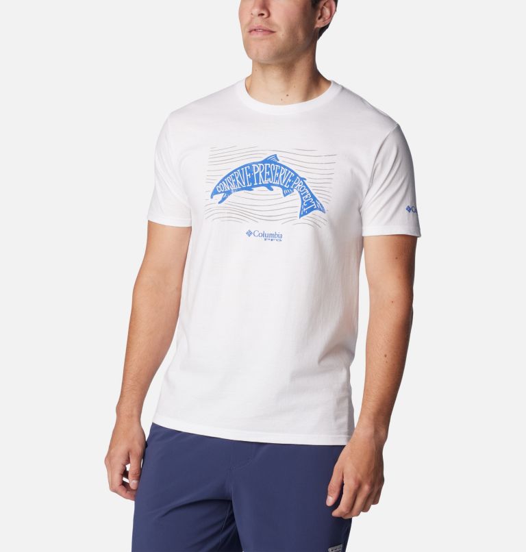 Men's PFG Upstream Graphic T-Shirt, Color: White, image 5
