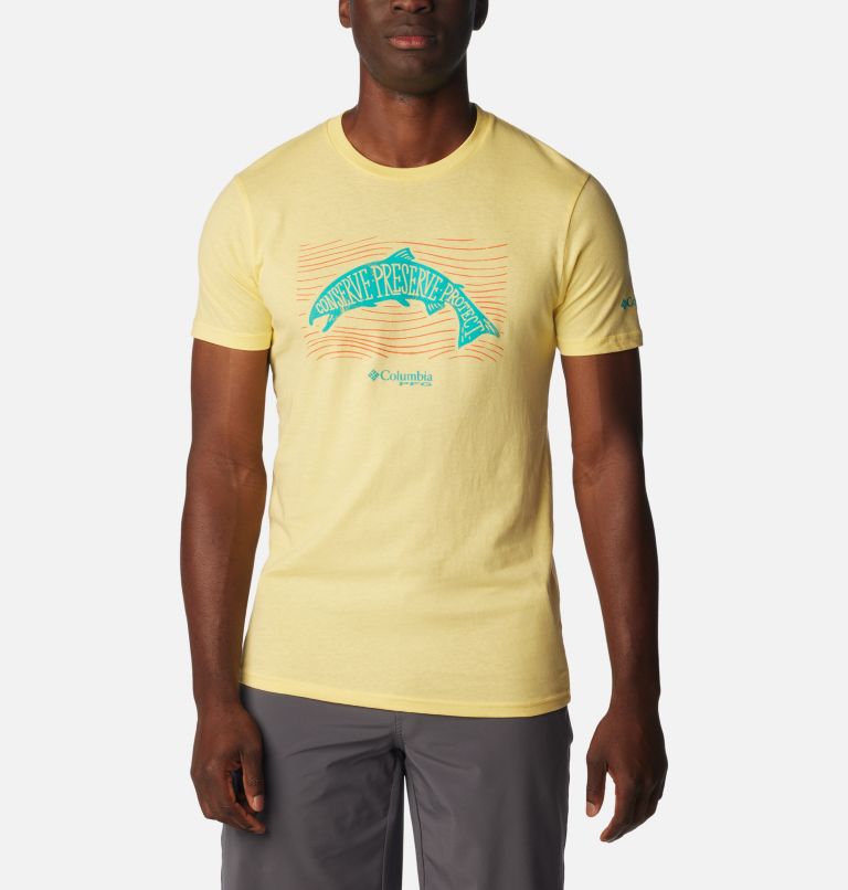 Men's PFG Upstream Graphic T-Shirt, Color: Sunlit, image 1