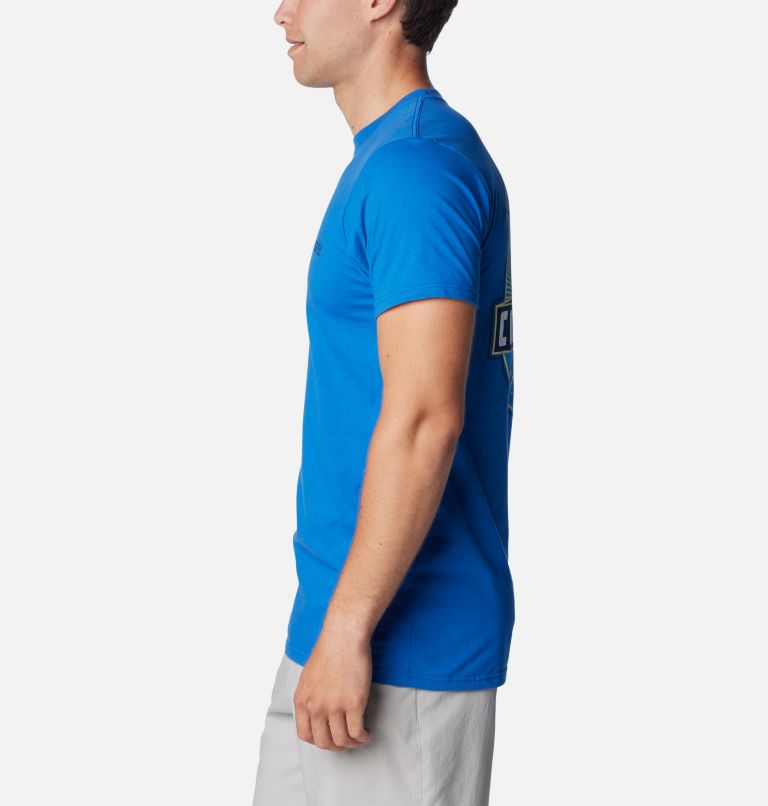 Thumbnail: Men's PFG Snap Graphic T-Shirt, Color: Vivid Blue, image 3