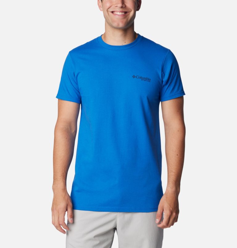 Men's PFG Snap Graphic T-Shirt, Color: Vivid Blue, image 2