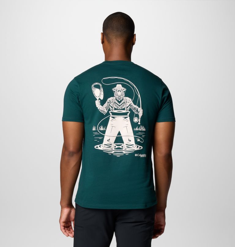 Men's Flysquatch Graphic T-Shirt, Color: Midnight Teal, image 1