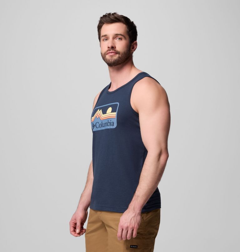 Men's Excavate Tank Top, Color: COLUMBIA NAVY, image 3