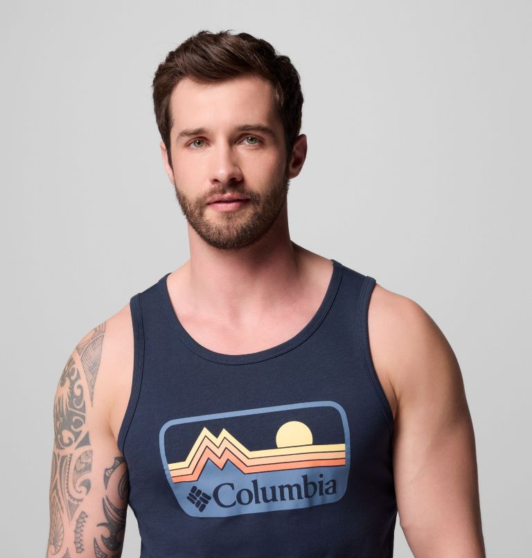 Men's Excavate Tank Top, Color: COLUMBIA NAVY, image 4