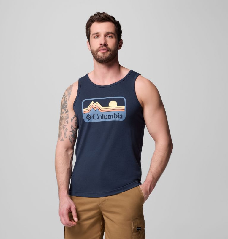 Men's Excavate Tank Top, Color: COLUMBIA NAVY, image 1