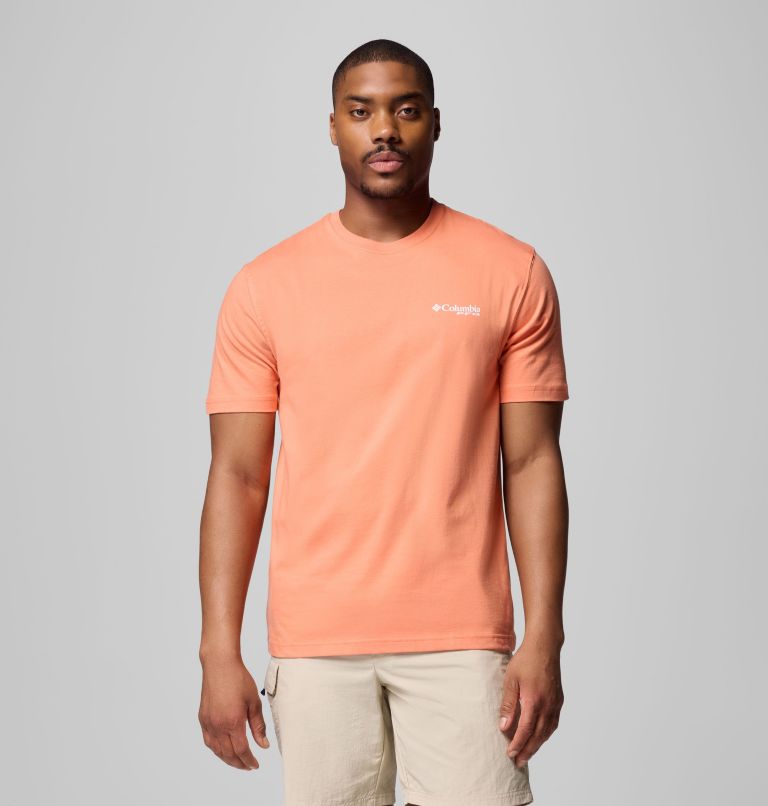 Men's PFG Everglades Graphic T-Shirt, Color: BRIGHT PEACH, image 3