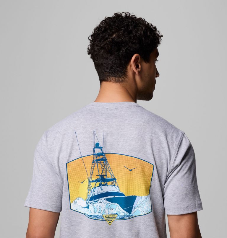 MENS BALLAD PFG BR SS TEE | 030 | L, Color: GREY HEATHER, image 6