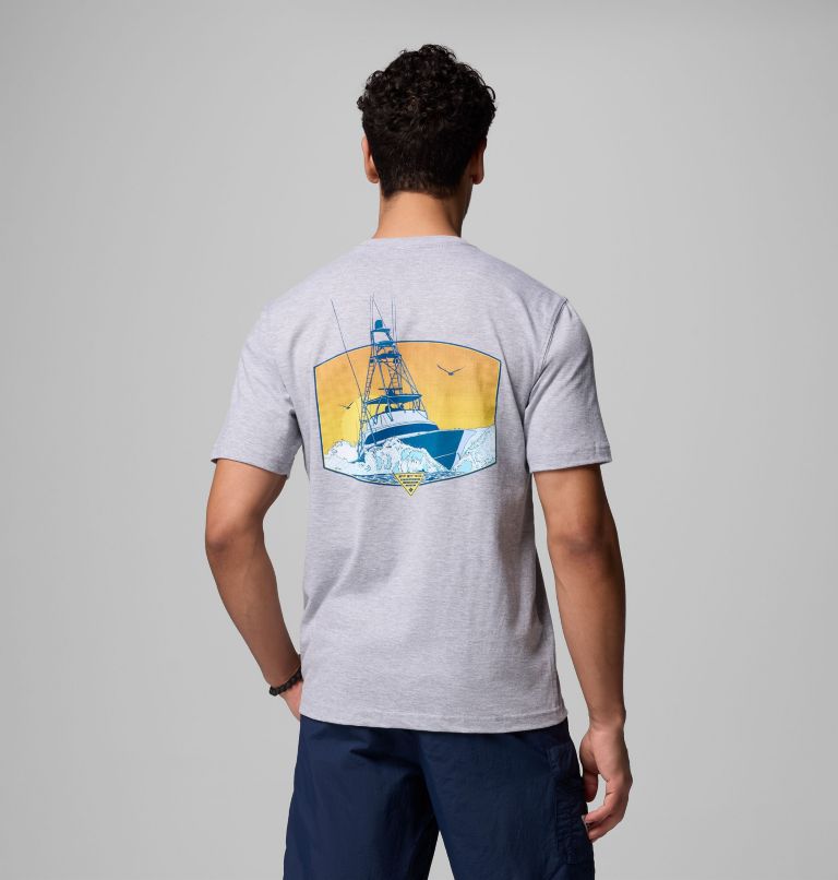 MENS BALLAD PFG BR SS TEE | 030 | L, Color: GREY HEATHER, image 1