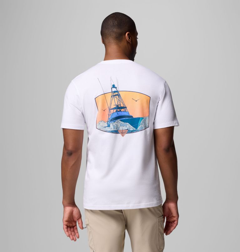 Men's PFG Ballad Graphic T-Shirt, Color: WHITE, image 1