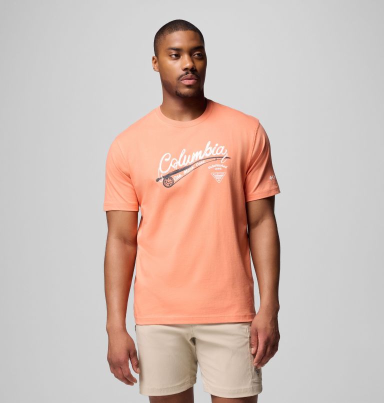 Men's PFG Rodney Graphic T-Shirt, Color: Bright Peach, image 6
