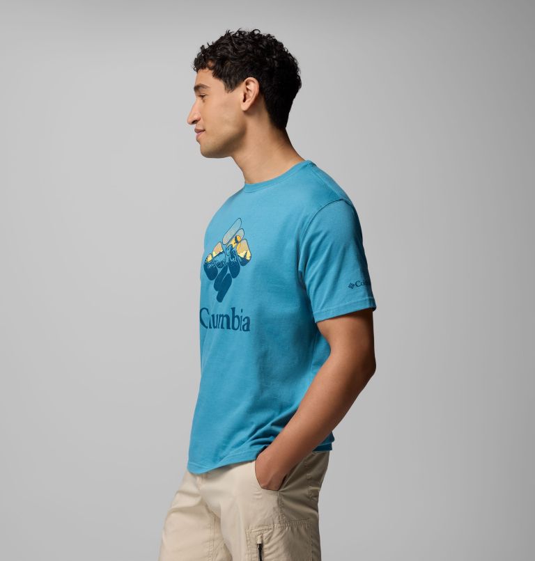 Men's Troy Graphic T-Shirt, Color: CANYON BLUE, image 4