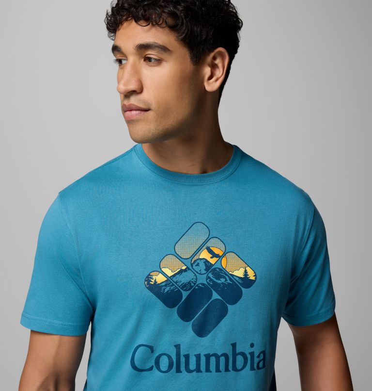 Men's Troy Graphic T-Shirt, Color: CANYON BLUE, image 5
