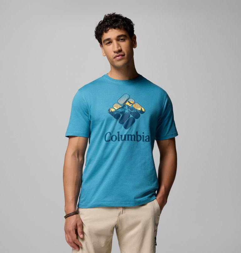 Men's Troy Graphic T-Shirt, Color: CANYON BLUE, image 1