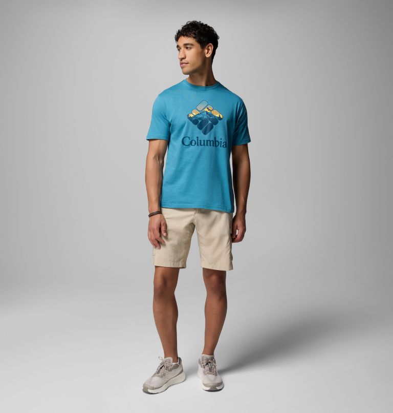 Men's Troy Graphic T-Shirt, Color: CANYON BLUE, image 2