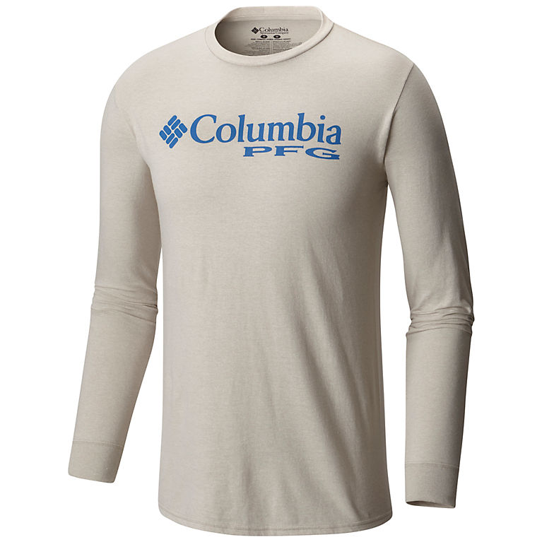 Men S Pfg Logo Long Sleeve 100 Cotton Tee Shirt Columbia Com