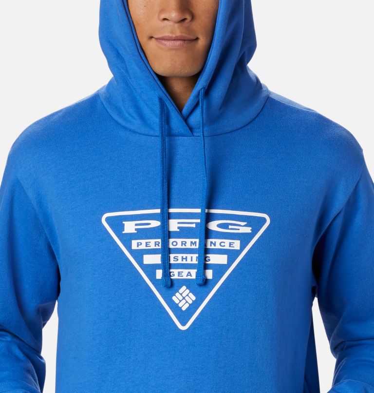 Thumbnail: Men's PFG Triangle Hoodie, Color: Vivid Blue, White, image 4