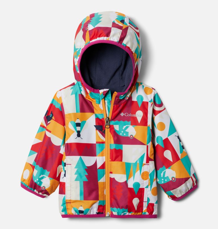 Thumbnail: Infant Mini Pixel Grabber II Wind Jacket, Color: Wild Fuchsia Summer Escape, image 1
