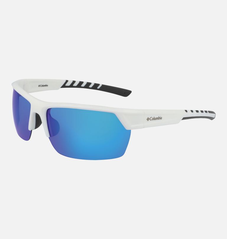 Men's Peak Racer Polarized Sunglasses, Color: White/Blue, image 2