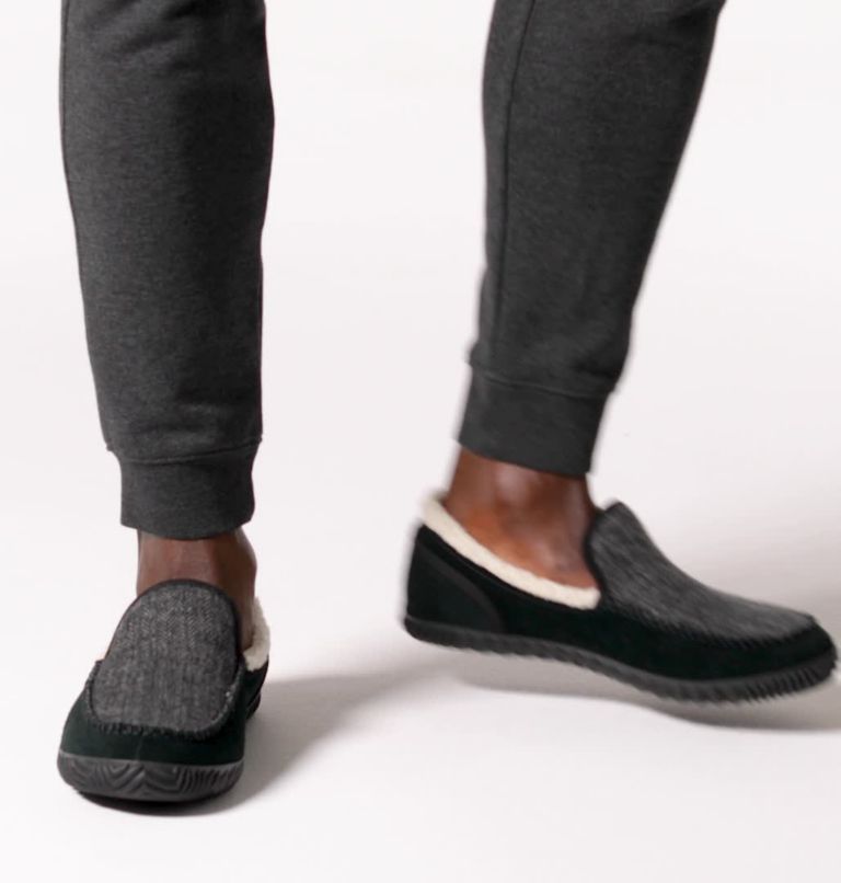 Men's Sorel Dude Moc Slipper, Color: Grill, Black
