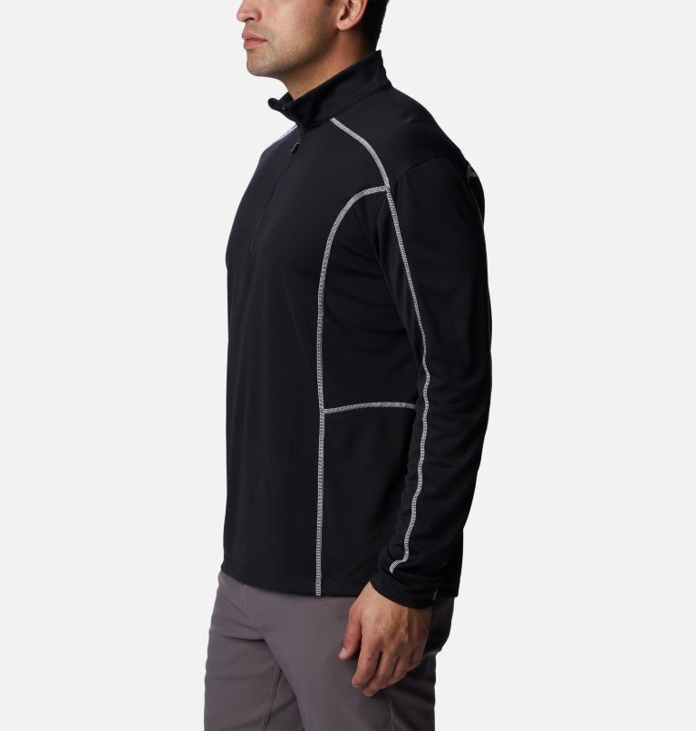 Men's Omni-Wick Shotgun Half Zip Pullover, Color: Black, image 3