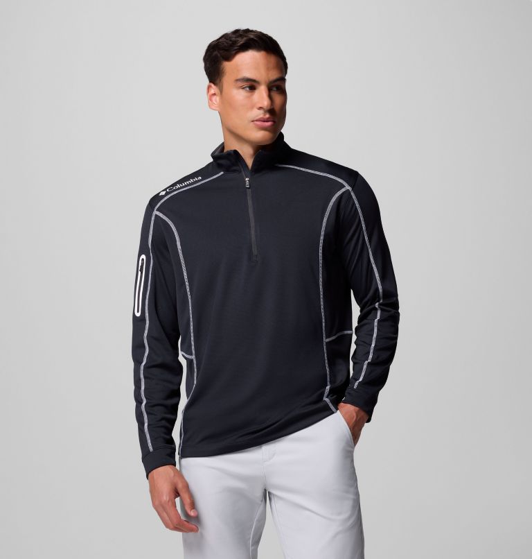 Men's Shotgun Quarter Zip Golf Pullover, Color: Black, image 6