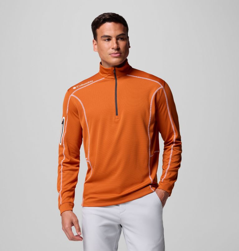 Men's Shotgun Quarter Zip Golf Pullover, Color: Cedar, image 1