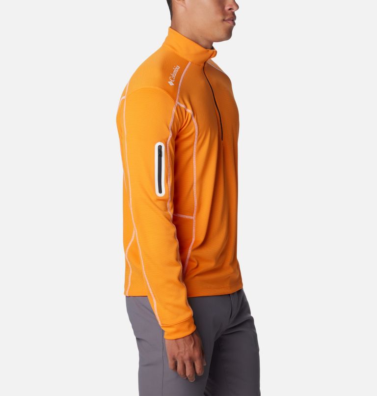 Men's Shotgun Quarter Zip Golf Pullover, Color: Mango, image 3