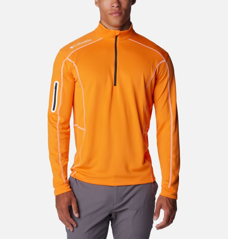 Men's Shotgun Quarter Zip Golf Pullover, Color: Mango, image 1