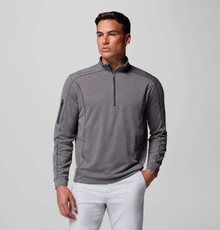 Men's Shotgun Quarter Zip Golf Pullover, Color: Heather Forged Iron, image 6