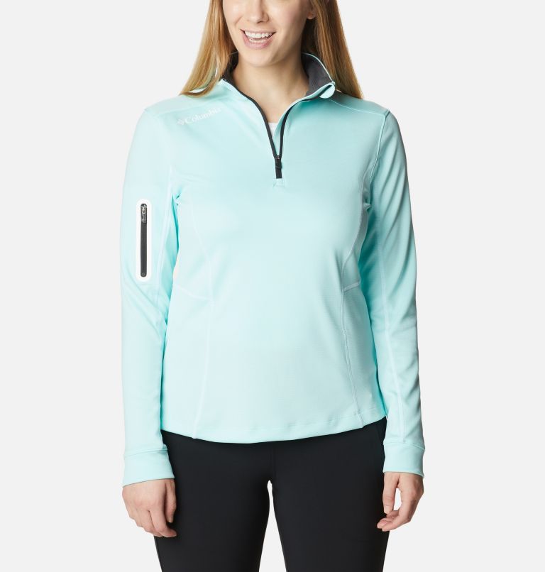 Women's Shotgun Quarter Zip Golf Pullover, Color: Gulf Stream, image 5