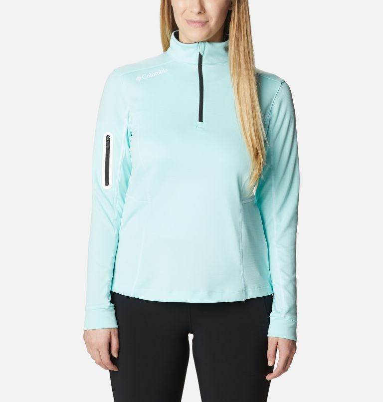 Women's Shotgun Quarter Zip Golf Pullover, Color: Gulf Stream, image 1