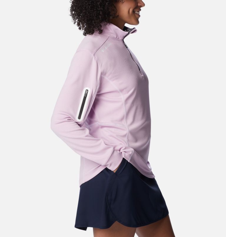 Women's Shotgun Quarter Zip Golf Pullover, Color: Blossom Pink, image 3