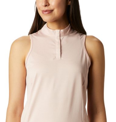 Women's Hole High Sleeveless Golf Polo, Color: Vintage Pink, image 4