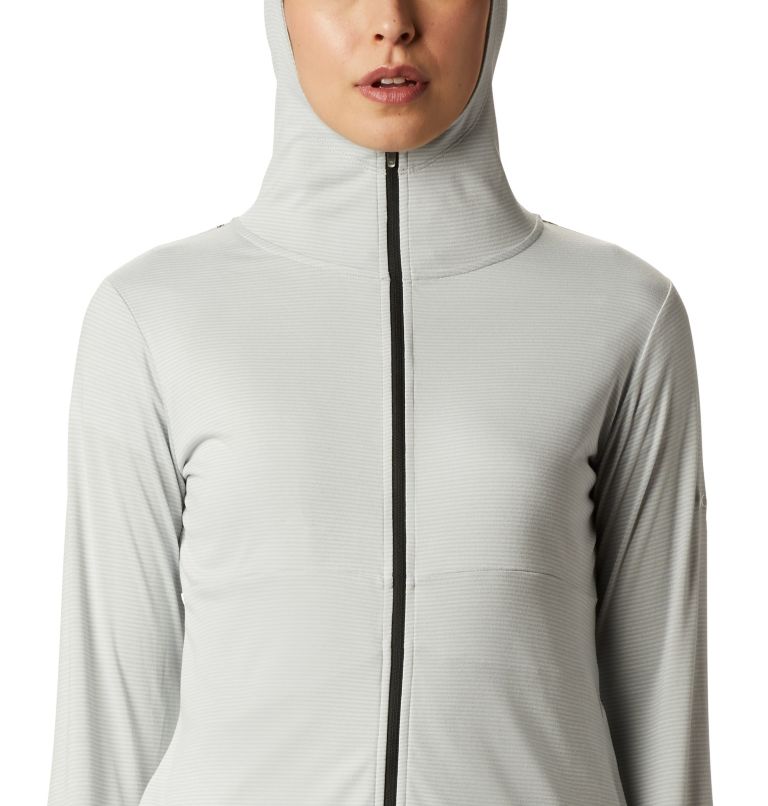 Women's Omni-Wick Sky Full Zip Long Sleeve Shirt, Color: Cool Grey, image 4