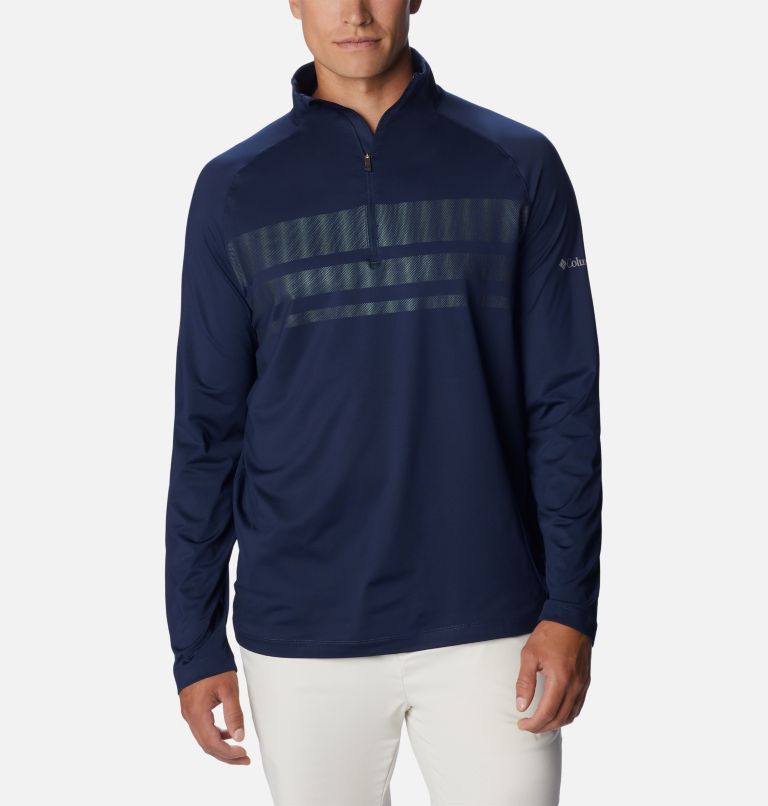 Thumbnail: Men's Omni-Wick Picker Half Zip Pullover, Color: Navy, image 1