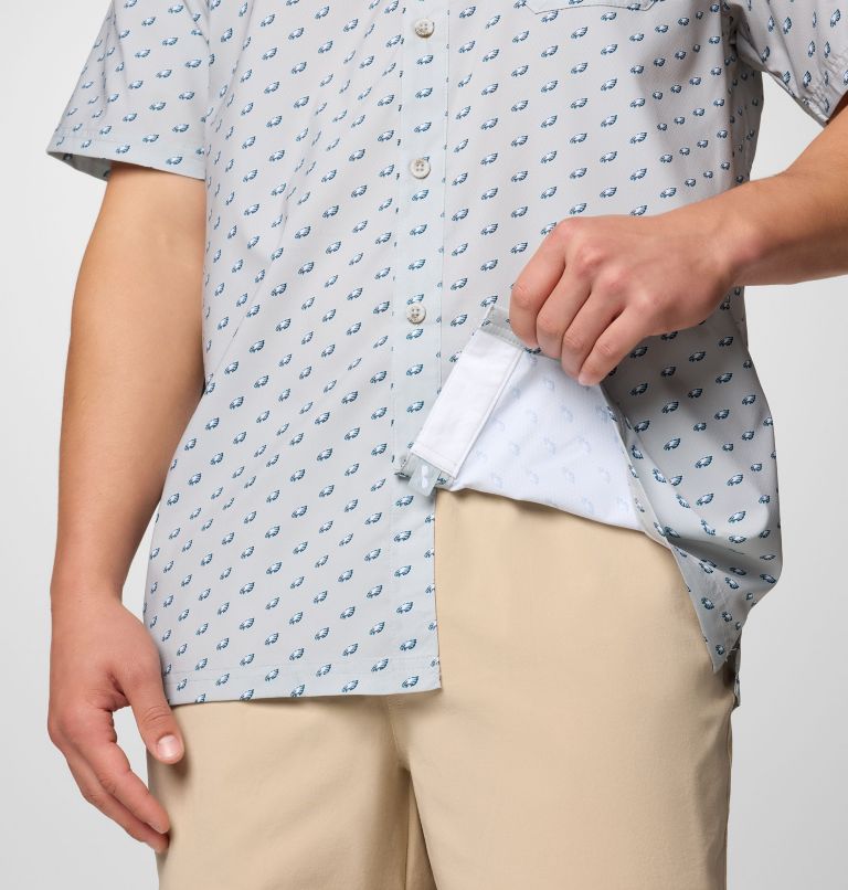 Men's PFG Super Slack Tide Short Sleeve Shirt - Philadelphia Eagles, Color: FPE - Cool Grey, image 6