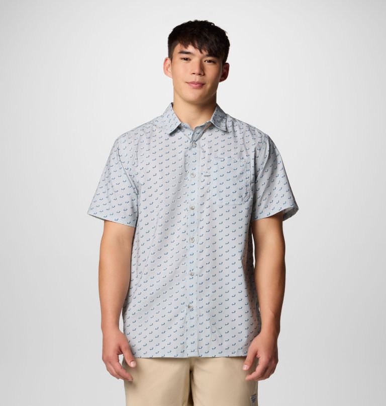 Men's PFG Super Slack Tide Short Sleeve Shirt - Philadelphia Eagles, Color: FPE - Cool Grey, image 1