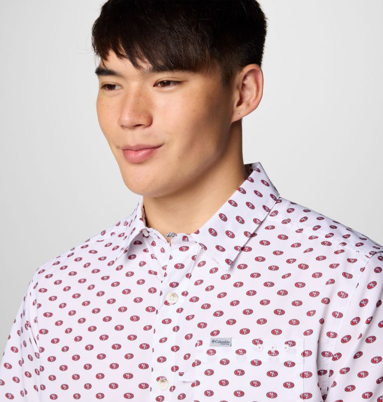Men's PFG Super Slack Tide Short Sleeve Shirt - San Francisco 49ers, Color: FSN - White Logo, image 4