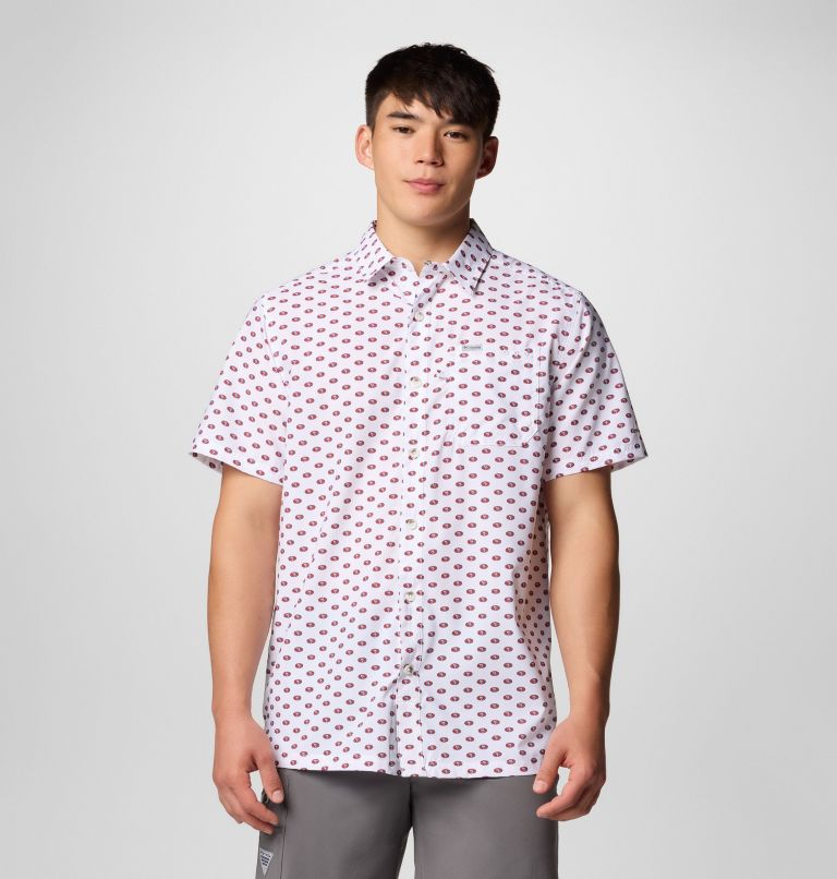 Men's PFG Super Slack Tide Short Sleeve Shirt - San Francisco 49ers, Color: FSN - White Logo, image 1