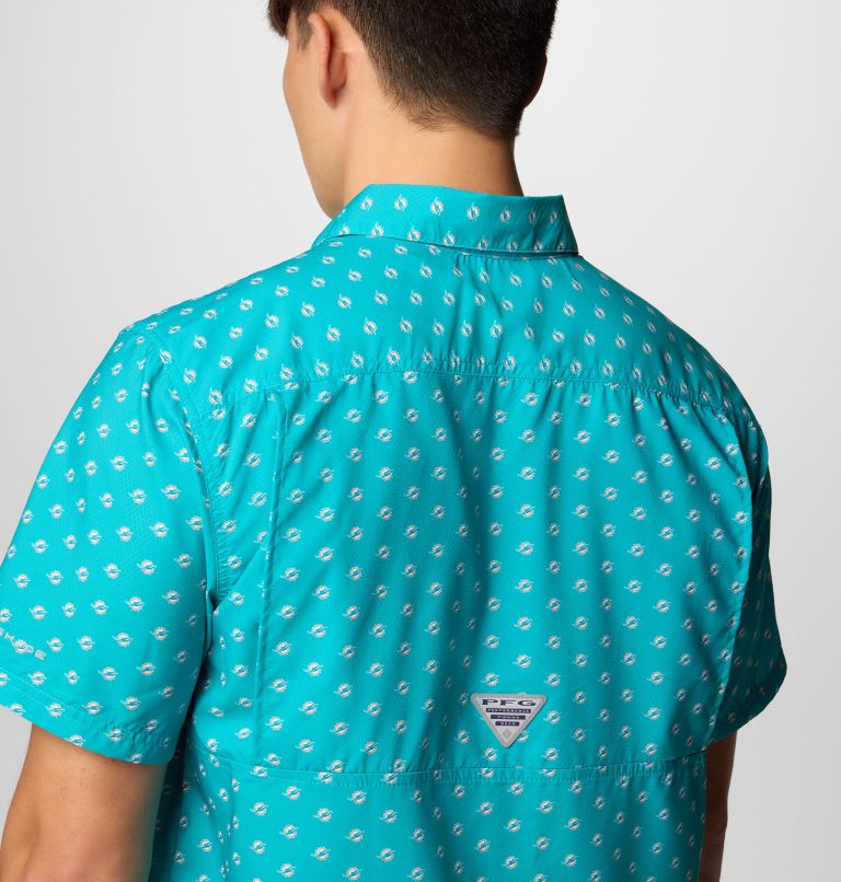 Men's PFG Super Slack Tide Short Sleeve Shirt - Miami Dolphins, Color: FMD - Miami Aqua, image 5