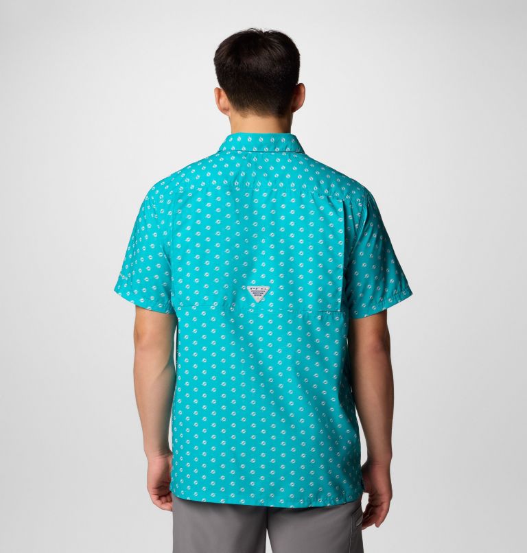 Men's PFG Super Slack Tide Short Sleeve Shirt - Miami Dolphins, Color: FMD - Miami Aqua, image 2