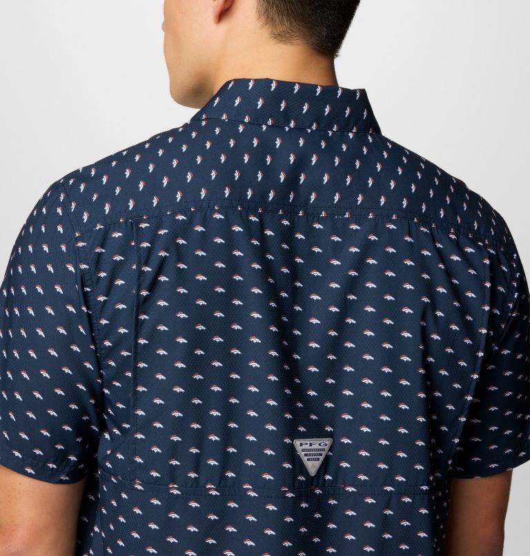 Men's PFG Super Slack Tide Short Sleeve Shirt - Denver Broncos, Color: FDB - Collegiate Navy, image 5
