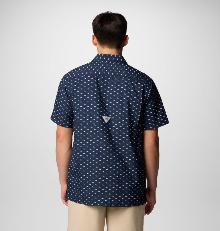 Men's PFG Super Slack Tide Short Sleeve Shirt - Denver Broncos, Color: FDB - Collegiate Navy, image 2