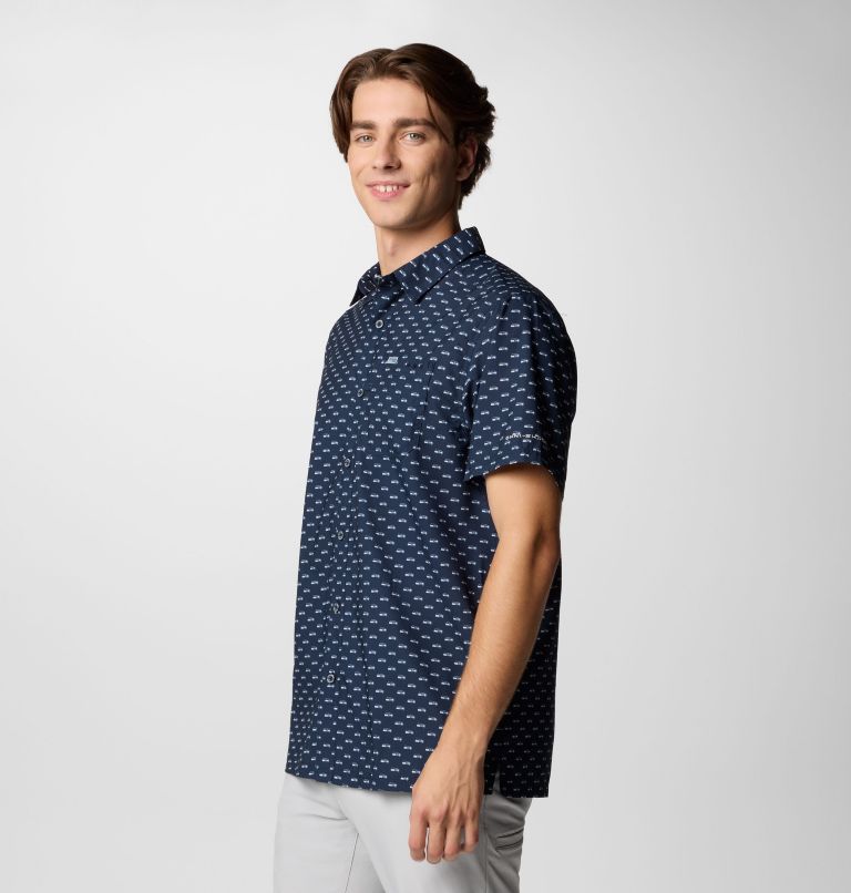 Men's PFG Super Slack Tide Short Sleeve Shirt - Seattle Seahawks, Color: FSS - Collegiate Navy, image 4