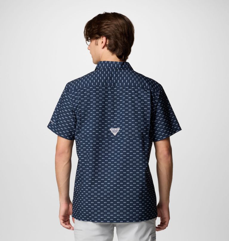 Men's PFG Super Slack Tide Short Sleeve Shirt - Seattle Seahawks, Color: FSS - Collegiate Navy, image 3