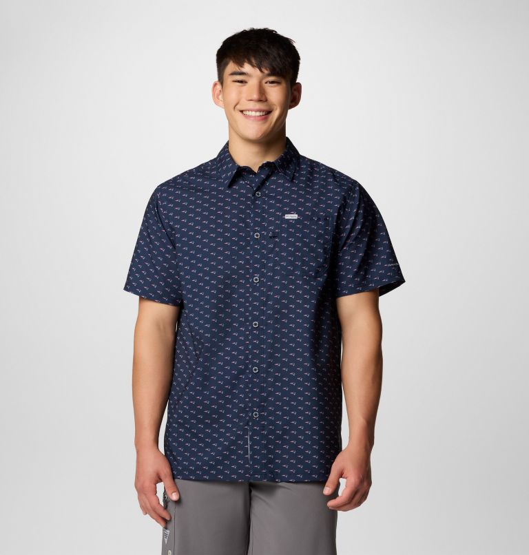Men's PFG Super Slack Tide Short Sleeve Shirt | 468 | XL, Color: FNP - Collegiate Navy, image 1