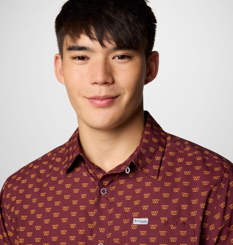 Men's PFG Super Slack Tide Short Sleeve Shirt - Washington Commanders, Color: FWC - Deep Maroon Logo, image 4